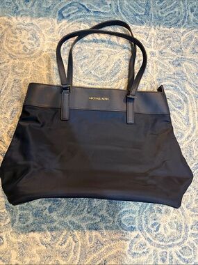 Michael Kors Navy Blue Tote with Gold Logo